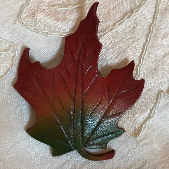Jewelry - Handcrafted Leather Maple Leaf Brooch